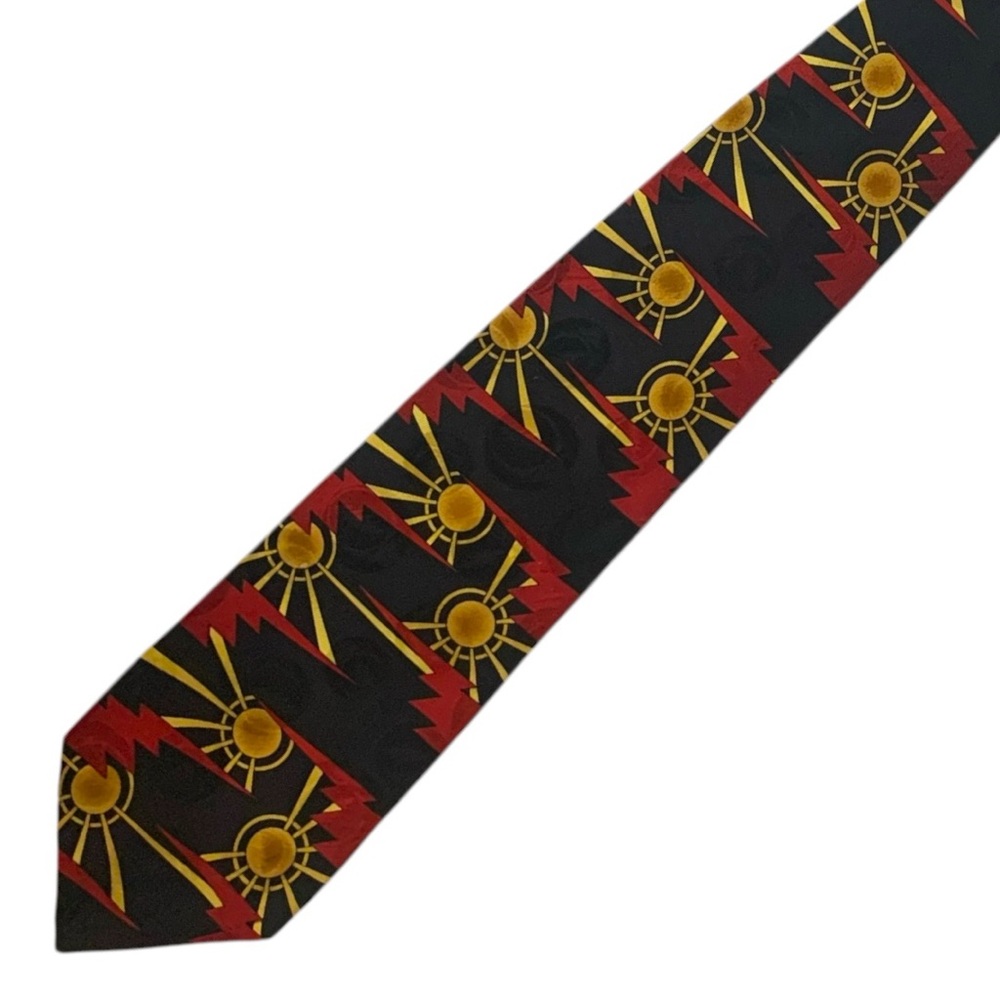 Grateful Dead 💯% Silk Sunshine First Set Eclectic Men's Neck Tie Red & Black